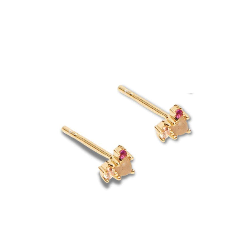 Rainbow Gold Earrings Rosa Trio Jewellery Hurtig Lane Vegan Watches
