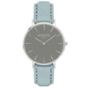 Hymnal Vegan Suede Watch Silver, Grey & Mustard - Hurtig Lane - sustainable- vegan-ethical- cruelty free