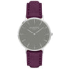 Hymnal Vegan Suede Watch Silver, Grey & Coral - Hurtig Lane - sustainable- vegan-ethical- cruelty free