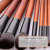 Vegan Makeup Brush Set- Elegance. Sustainable Wood & Black Makeup Brushes Hurtig Lane