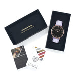 Mykonos Vegan Leather Rose Gold/Black/Lilac Watch Hurtig Lane Vegan Watches