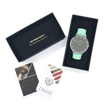 Mykonos Vegan Leather Silver/Grey/Mint Watch Hurtig Lane Vegan Watches