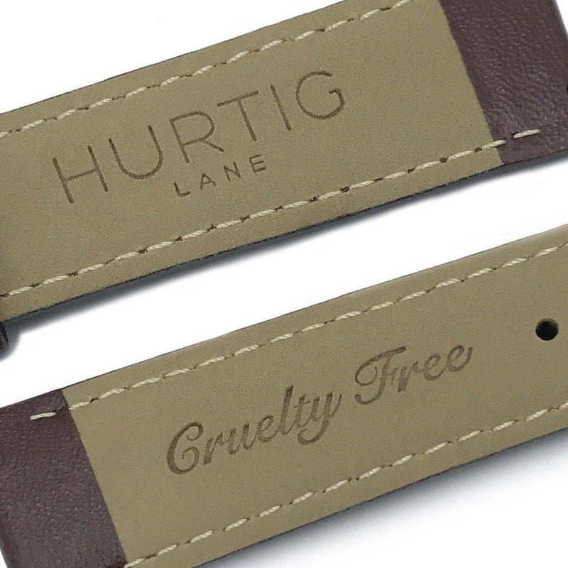 Chestnut and Silver Vegan Leather Strap watch strap Hurtig Lane Vegan Watches