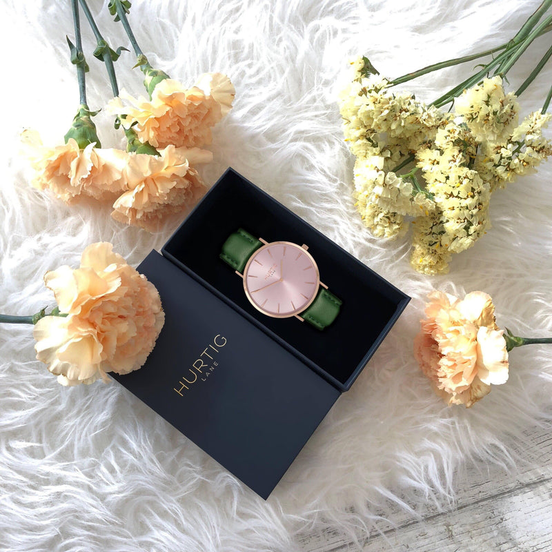 vegan friendly gift set all rose gold and green
