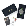 vegan watch gift set silver/grey and green