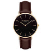 Mykonos Vegan Leather Watch Gold, Black and dark brown Watch Hurtig Lane Vegan Watches