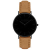 Hymnal Vegan Suede Watch All Black & Camel - Hurtig Lane - sustainable- vegan-ethical- cruelty free