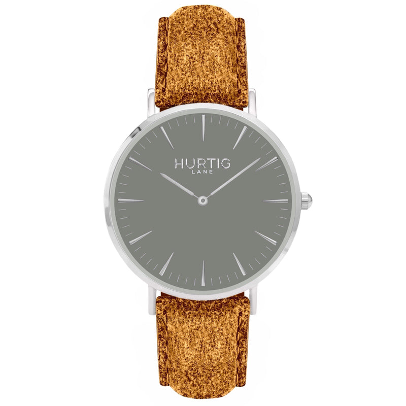 Hymnal Vegan Watch Tweed Silver, Grey & Grey - Hurtig Lane - sustainable- vegan-ethical- cruelty free