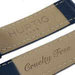 blue vegan leather watch strap