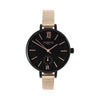 Amalfi Petite Stainless Steel Watch Black, Black & Rose Gold Watch Hurtig Lane Vegan Watches