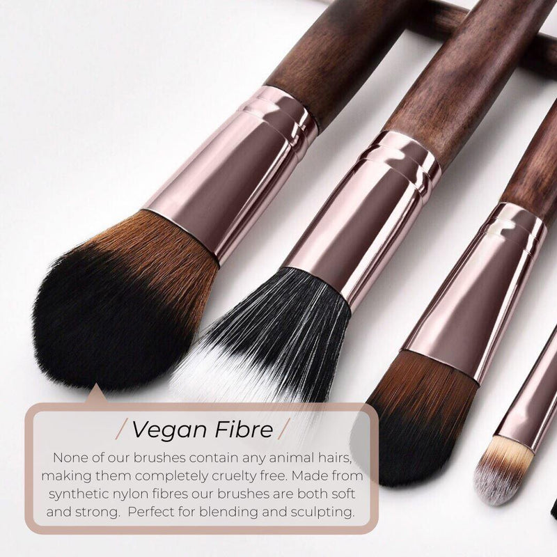 Vegan Liquid Foundation Makeup Brush- Sustainable Wood and Rose Gold Makeup Brushes Hurtig Lane