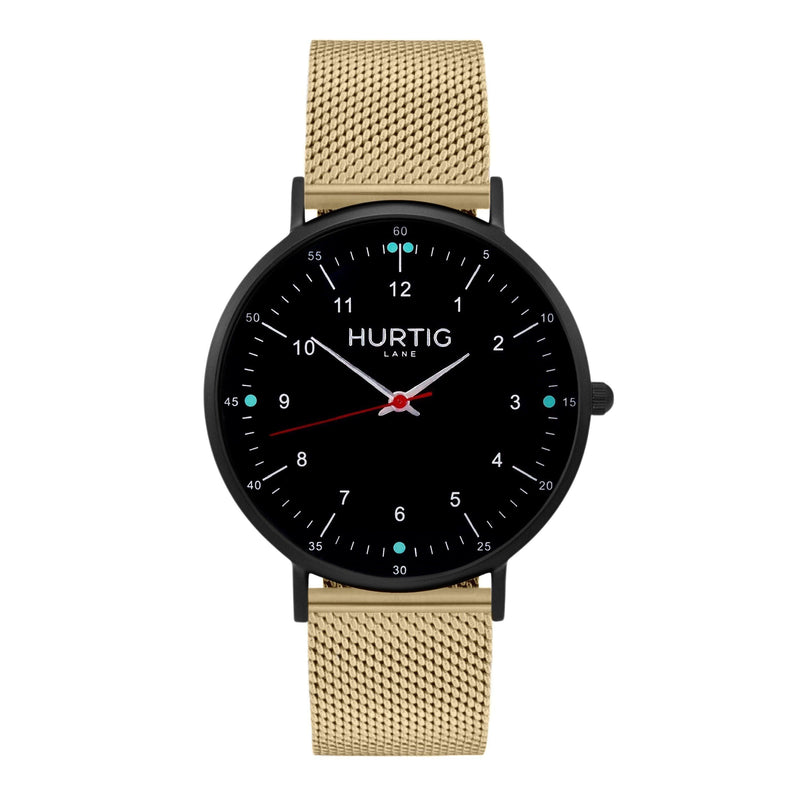 black and gold watch