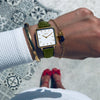 square cactus leather watch
